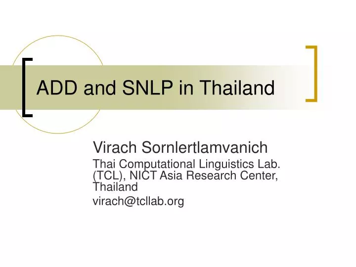 add and snlp in thailand