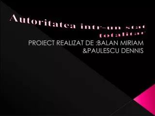 autoritatea intr un stat totalitar