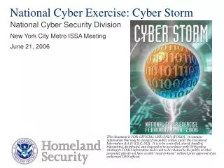 National Cyber Exercise: Cyber Storm