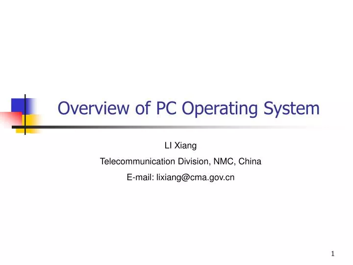 overview of pc operating system