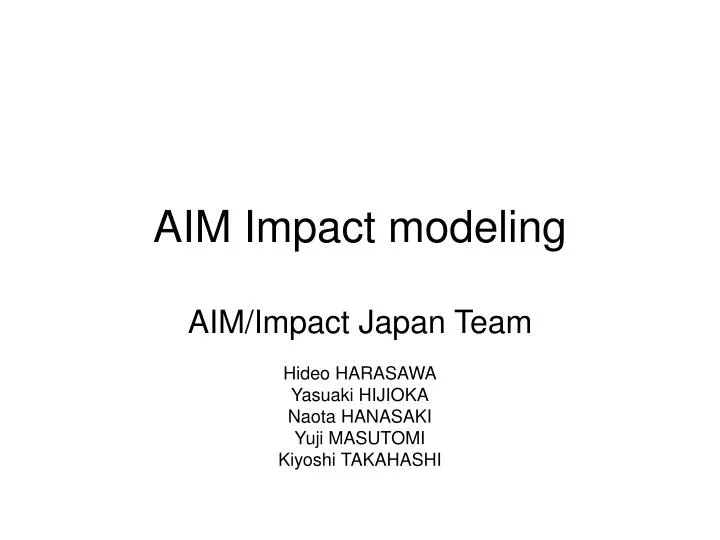 aim impact modeling