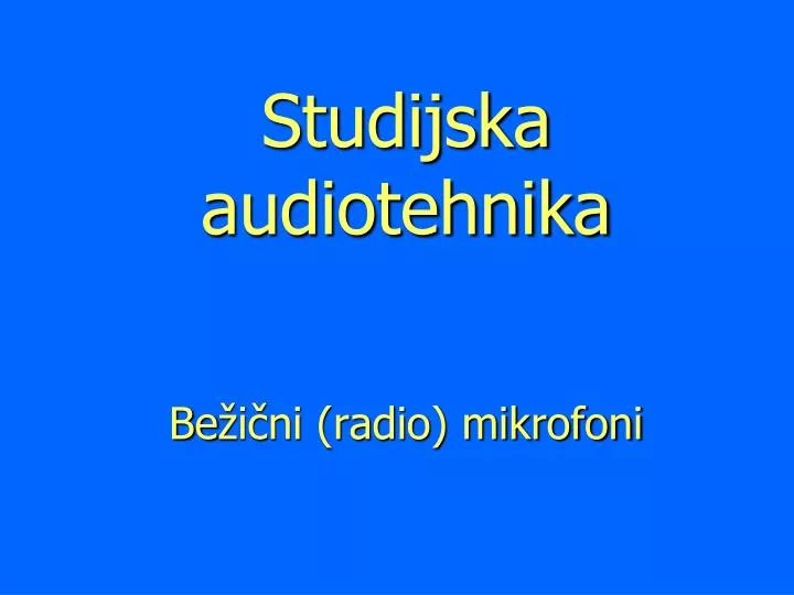 studijska audiotehnika