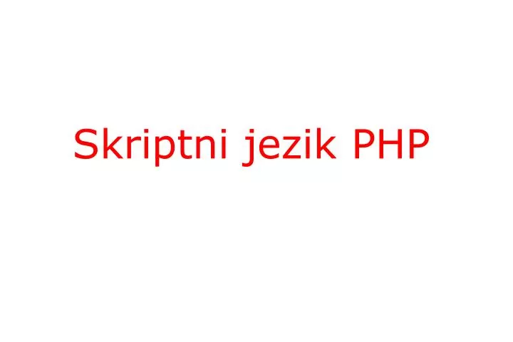 skriptni jezik php