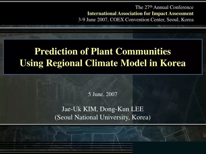 prediction of plant communities using regional climate model in korea