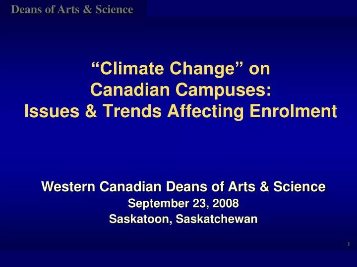 climate change on canadian campuses issues trends affecting enrolment