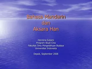 bahasa mandarin dan aksara han