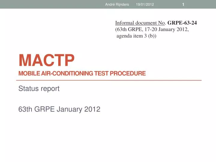 mactp mobile air conditioning test procedure