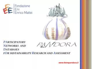 PA RTICIPATORY N ETWORKS AND D ATABASES F O R SUSTAINABILITY R ESEARCH AND A SSESSMENT