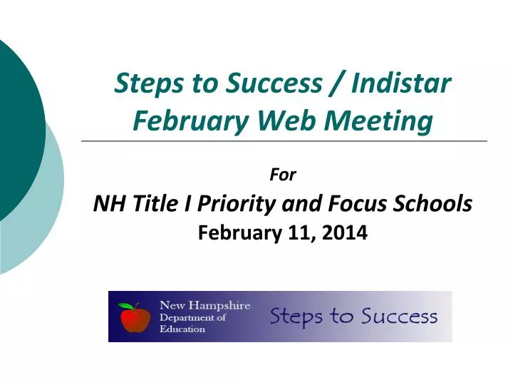 steps to success indistar february web meeting