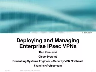 Deploying and Managing Enterprise IPsec VPNs