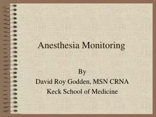 Anesthesia Monitoring