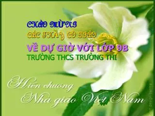 ch o m ng c c th y c gi o v d gi v i l p 9b tr ng thcs tr ng thi