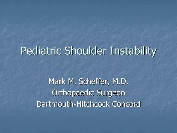pediatric shoulder instability