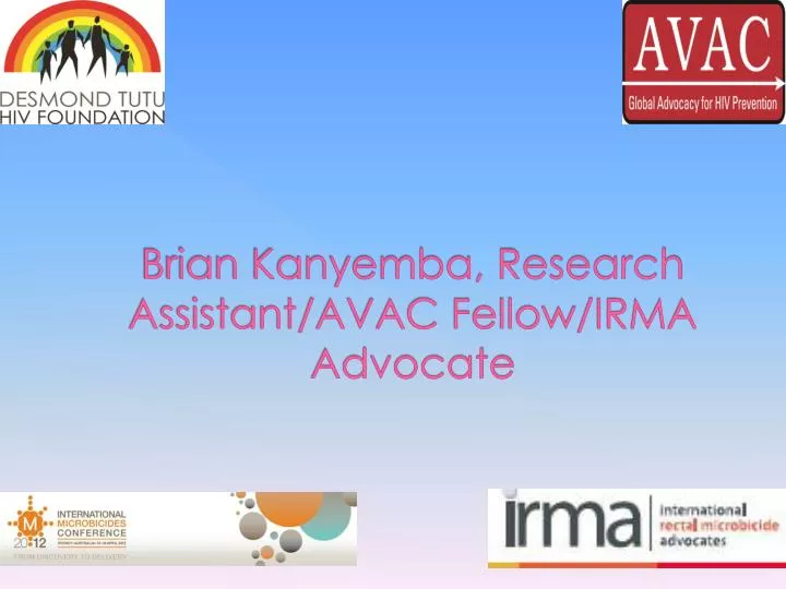 brian kanyemba research assistant avac fellow irma advocate