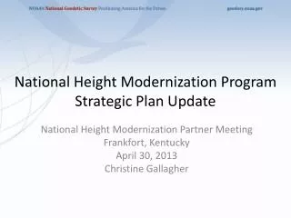 National Height Modernization Program Strategic Plan Update
