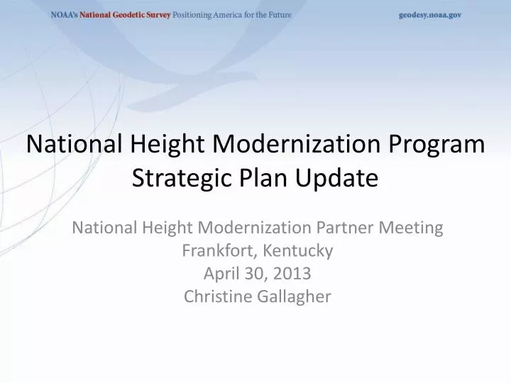 national height modernization program strategic plan update