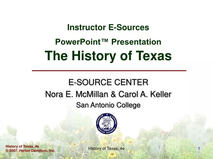 instructor e sources powerpoint presentation the history of texas