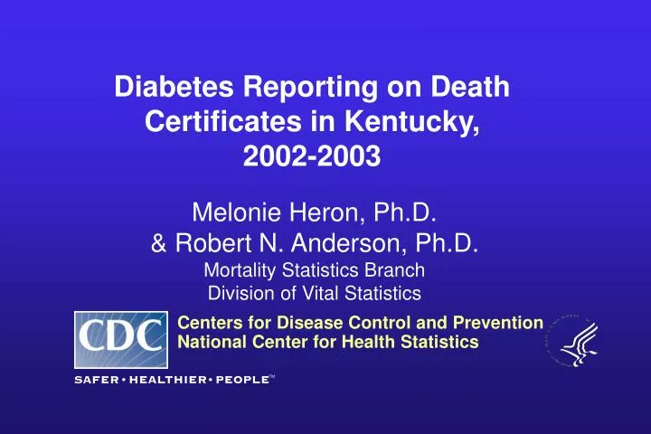 diabetes reporting on death certificates in kentucky 2002 2003