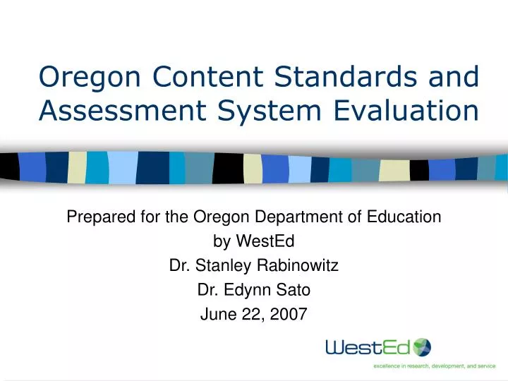 oregon content standards and assessment system evaluation