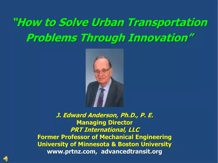 how to solve urban transportation problems through innovation