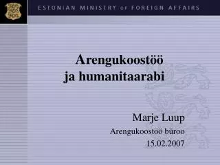 a rengukoost ja humanitaarabi