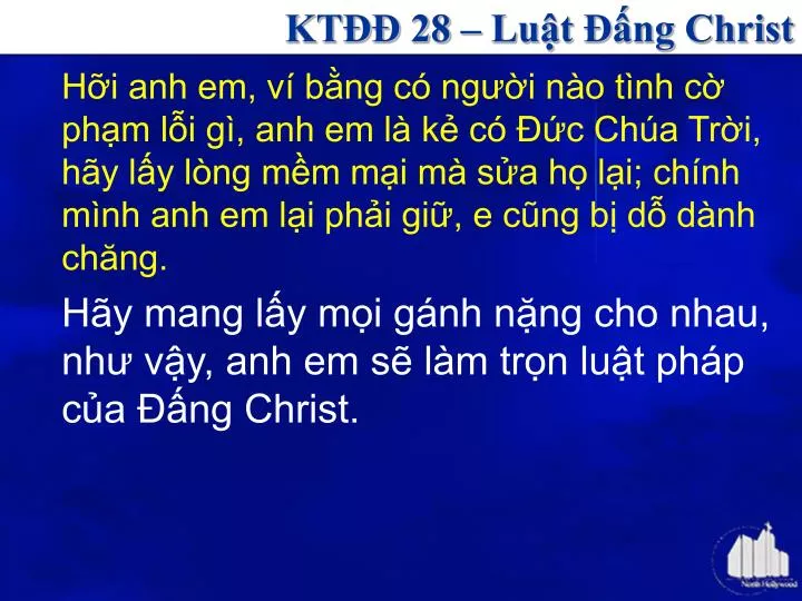 kt 28 lu t ng christ