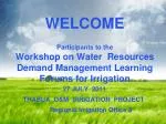 Workshop on Water Resource Demand Management: Enhancing Irrigation Practices - slide 1