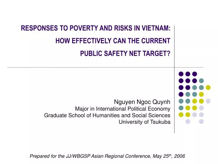 responses to poverty and risks in vietnam how effectively can the current public safety net target