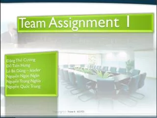 Team Assignment 1