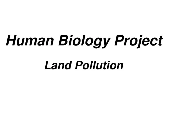 human biology project