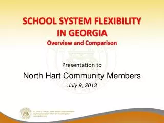 School System Flexibility in Georgia Overview and Comparison
