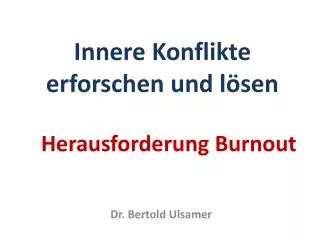 herausforderung burnout