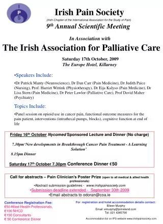 Irish Pain Society (Irish Chapter of the International Association for the Study of Pain)