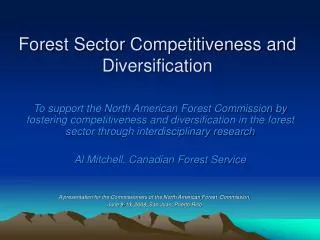 Forest Sector Competitiveness and Diversification