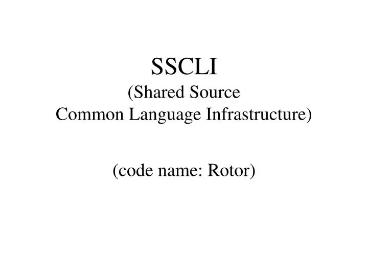sscli shared source common language infrastructure