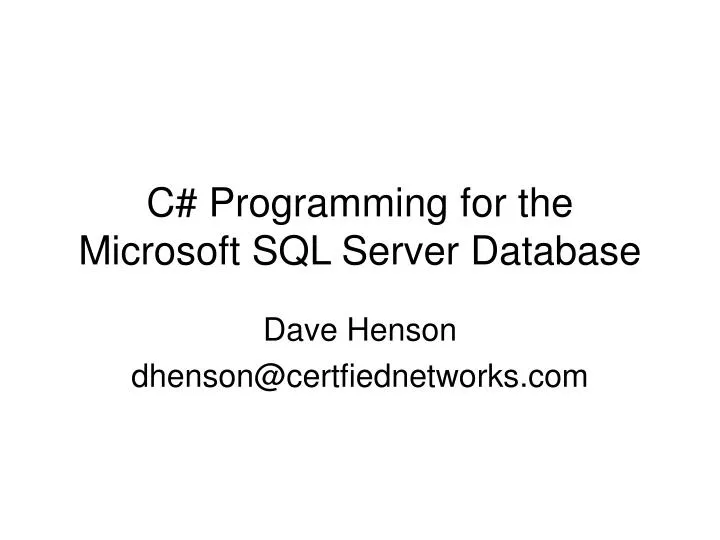 c programming for the microsoft sql server database