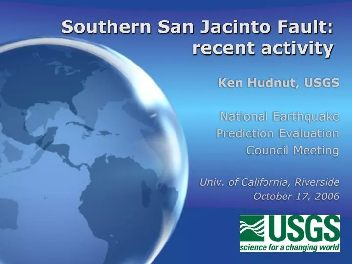 southern san jacinto fault recent activity