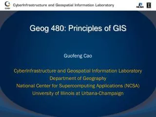 Guofeng Cao CyberInfrastructure and Geospatial Information Laboratory Department of Geography