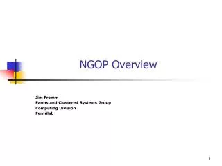 NGOP Overview