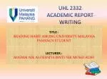 UHL 2332 ACADEMIC REPORT WRITING