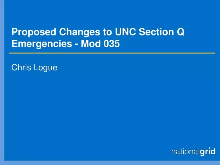 proposed changes to unc section q emergencies mod 035