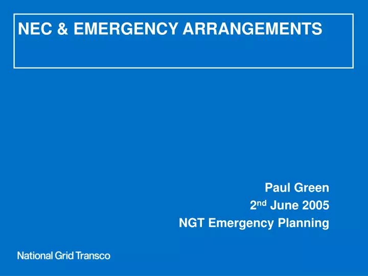 nec emergency arrangements