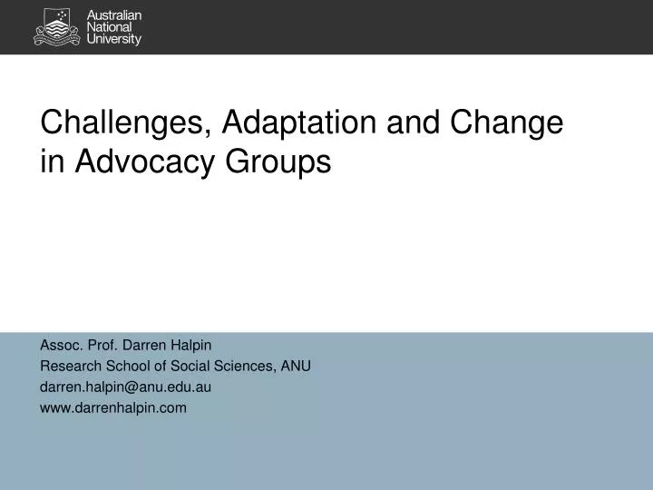 challenges adaptation and change in advocacy groups