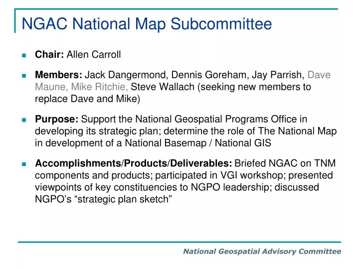 ngac national map subcommittee