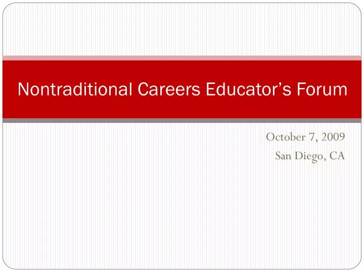 nontraditional careers educator s forum