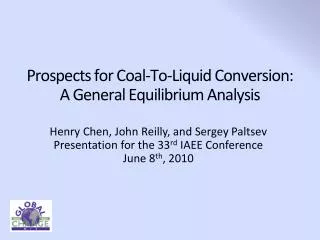 Prospects for Coal-To-Liquid Conversion: A General Equilibrium Analysis