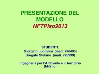 presentazione del modello nftpiso9613