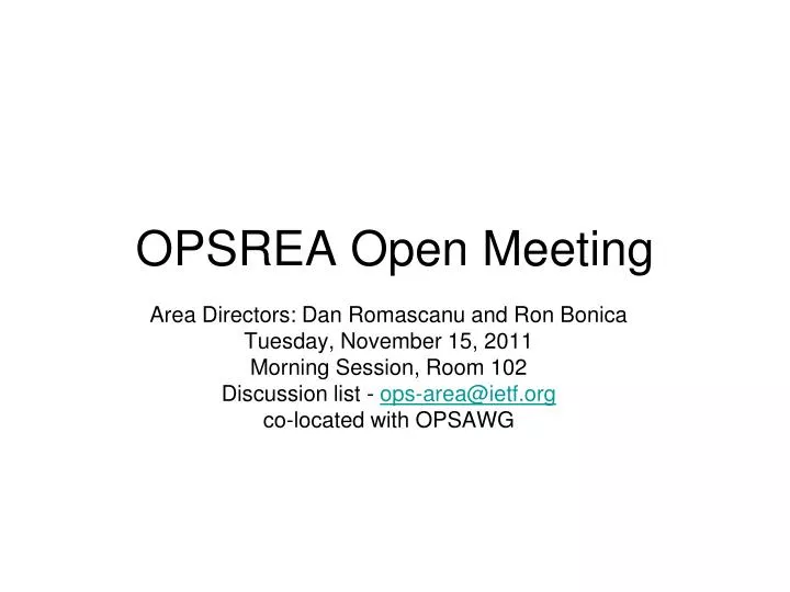 opsrea open meeting