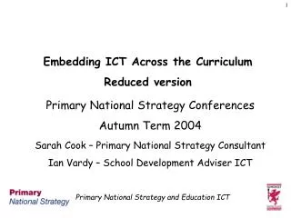 Embedding ICT Across the Curriculum Reduced version