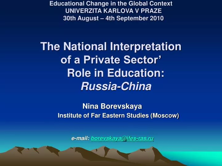 nina borevskaya institute of far eastern studies moscow e mail borevskaya@ifes ras ru
